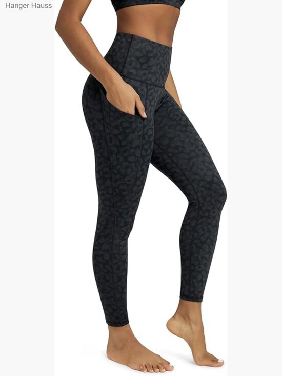 Pants - High Waisted Yoga Leggings with Pockets, Tummy Control, Non See Through
